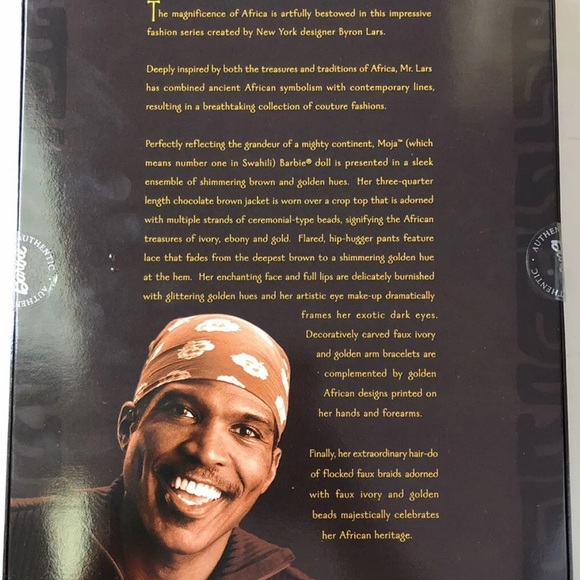 MOJA Treasures of Africa Byron Lars Barbie Doll African American AA SHIPPER NRFB - Picture 5 of 7